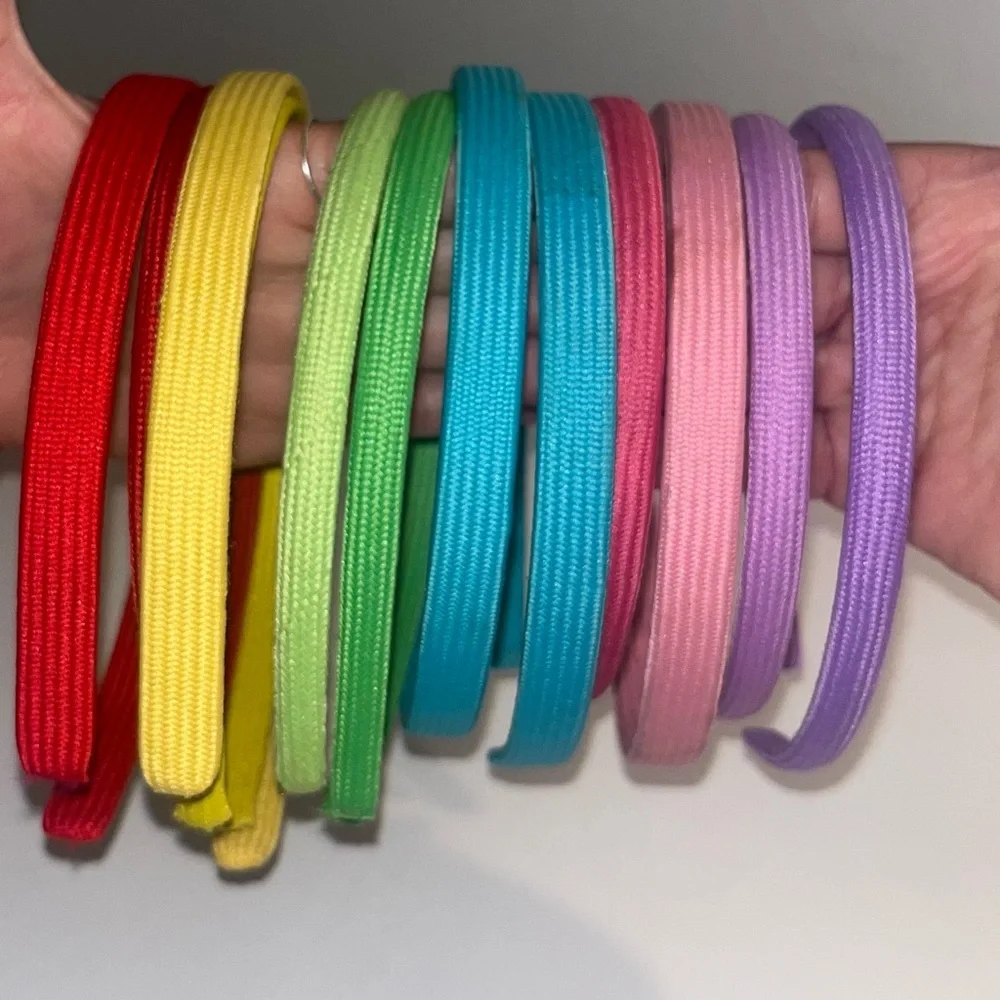 Set of 12 fabric headbands, rainbow colors​